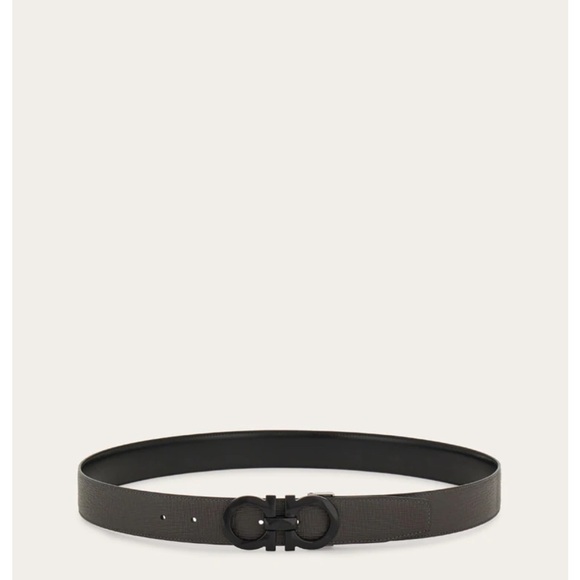 Ferragamo Black Belt with Buckle Reversible